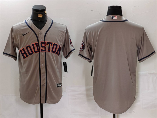 Men's Houston Astros Blank Gray Cool Base Stitched Baseball Jersey
